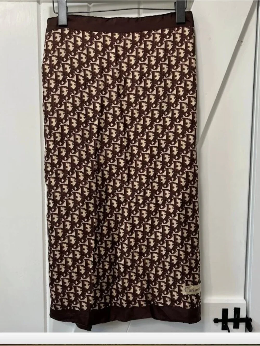 Christian Dior Monogram Scarf. 100% Silk. Hand Rolled. Made in Italy 30